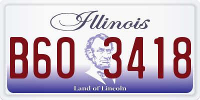 IL license plate B603418