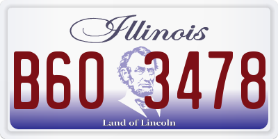 IL license plate B603478