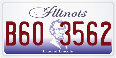 IL license plate B603562