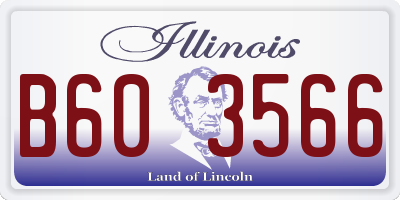 IL license plate B603566