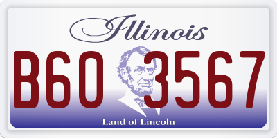IL license plate B603567