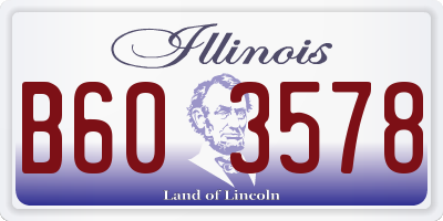 IL license plate B603578