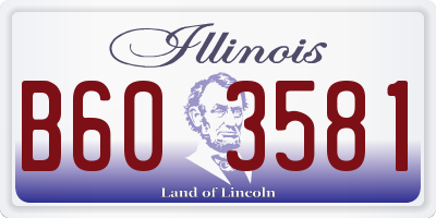 IL license plate B603581