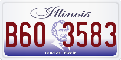 IL license plate B603583