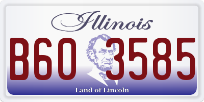 IL license plate B603585