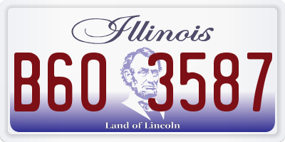 IL license plate B603587