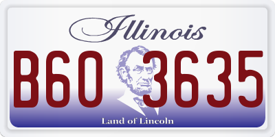 IL license plate B603635
