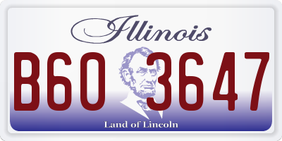 IL license plate B603647