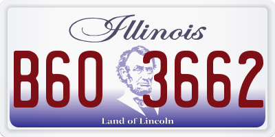 IL license plate B603662