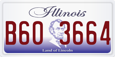 IL license plate B603664