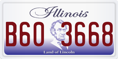 IL license plate B603668