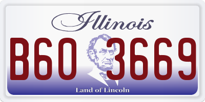 IL license plate B603669