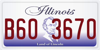 IL license plate B603670