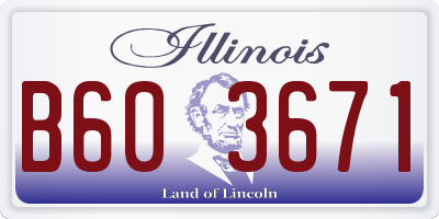 IL license plate B603671