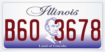 IL license plate B603678