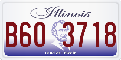 IL license plate B603718