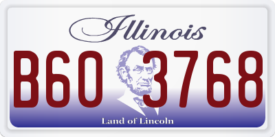 IL license plate B603768