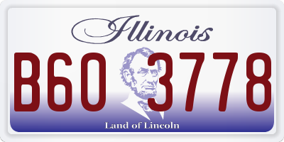 IL license plate B603778