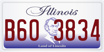 IL license plate B603834