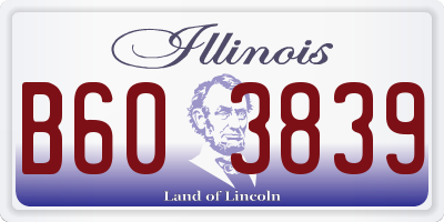 IL license plate B603839