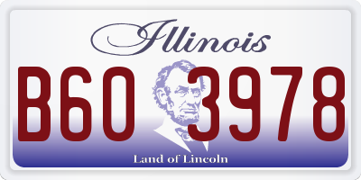 IL license plate B603978