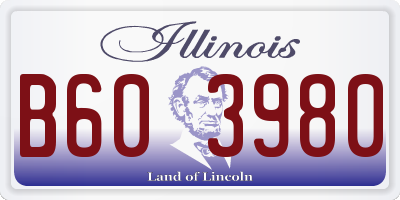 IL license plate B603980
