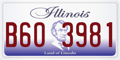 IL license plate B603981