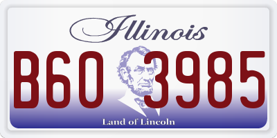 IL license plate B603985