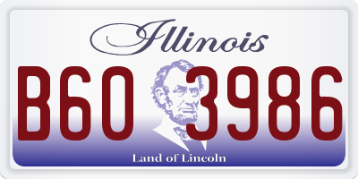 IL license plate B603986