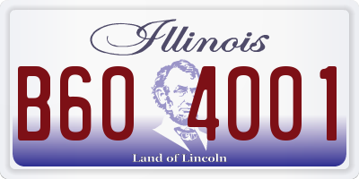 IL license plate B604001