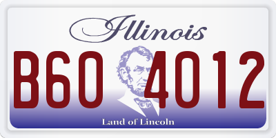 IL license plate B604012