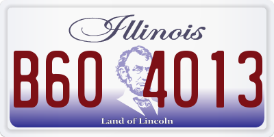 IL license plate B604013