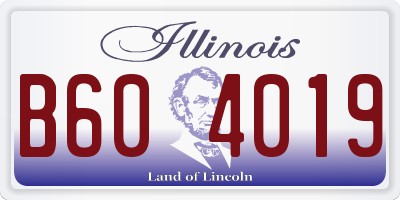 IL license plate B604019