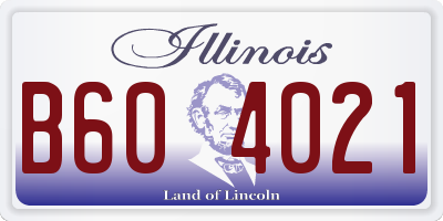 IL license plate B604021