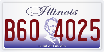 IL license plate B604025