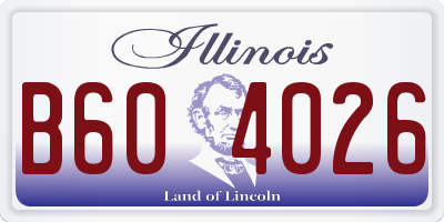 IL license plate B604026