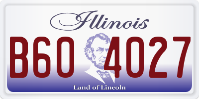 IL license plate B604027