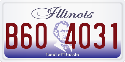 IL license plate B604031