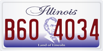 IL license plate B604034