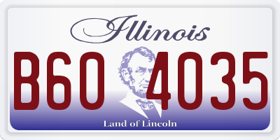 IL license plate B604035