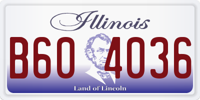 IL license plate B604036