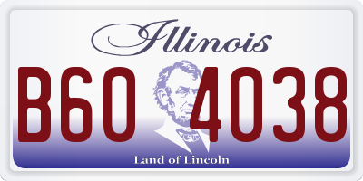 IL license plate B604038