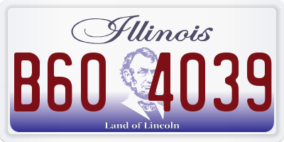 IL license plate B604039