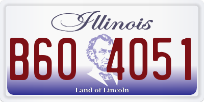 IL license plate B604051