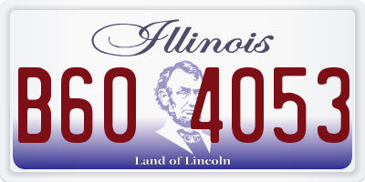 IL license plate B604053