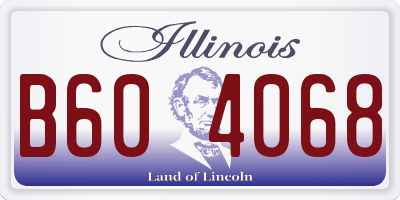 IL license plate B604068