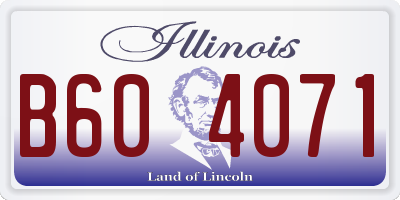 IL license plate B604071