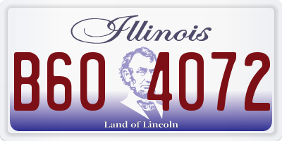 IL license plate B604072