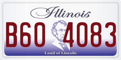 IL license plate B604083