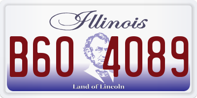 IL license plate B604089